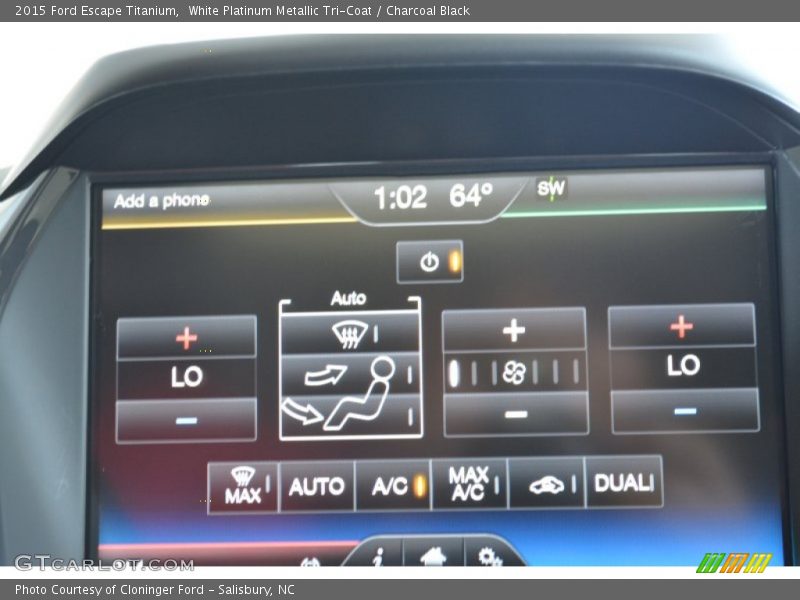 White Platinum Metallic Tri-Coat / Charcoal Black 2015 Ford Escape Titanium