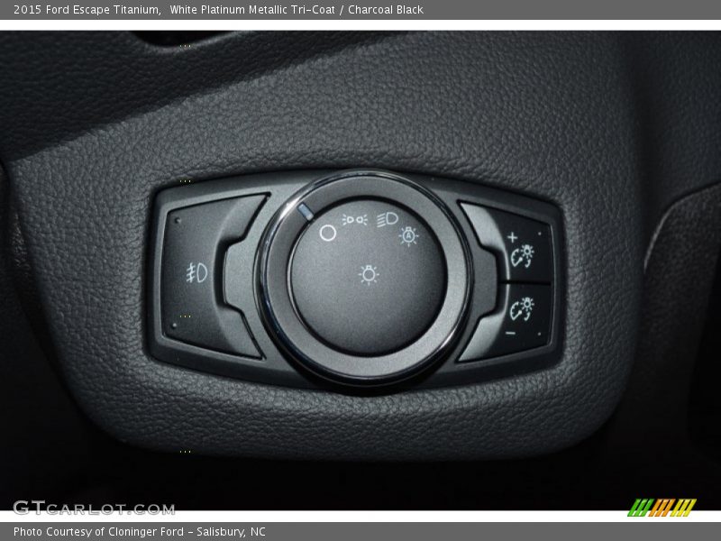 White Platinum Metallic Tri-Coat / Charcoal Black 2015 Ford Escape Titanium