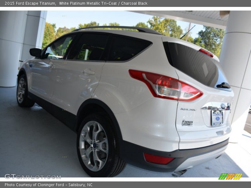 White Platinum Metallic Tri-Coat / Charcoal Black 2015 Ford Escape Titanium