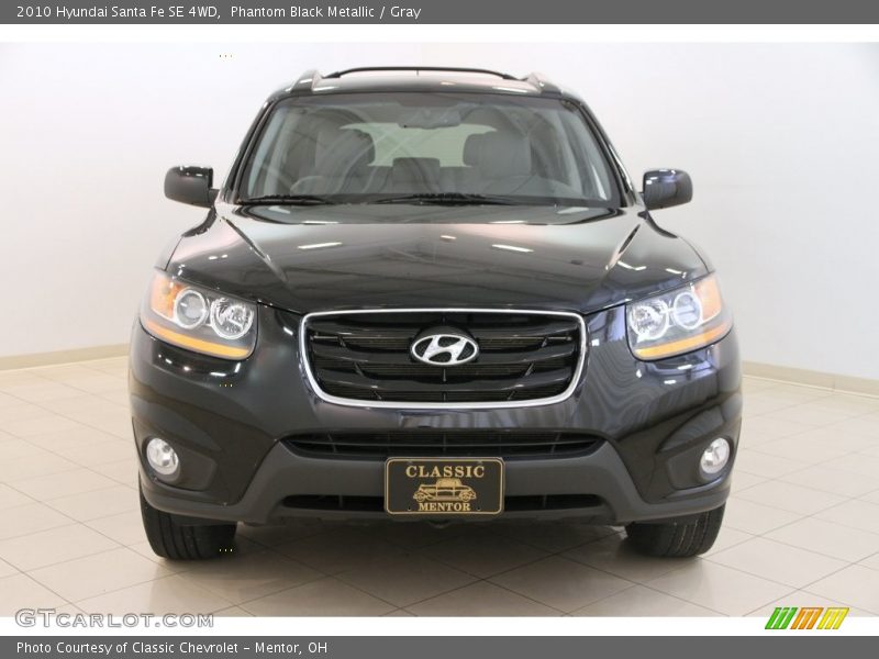 Phantom Black Metallic / Gray 2010 Hyundai Santa Fe SE 4WD