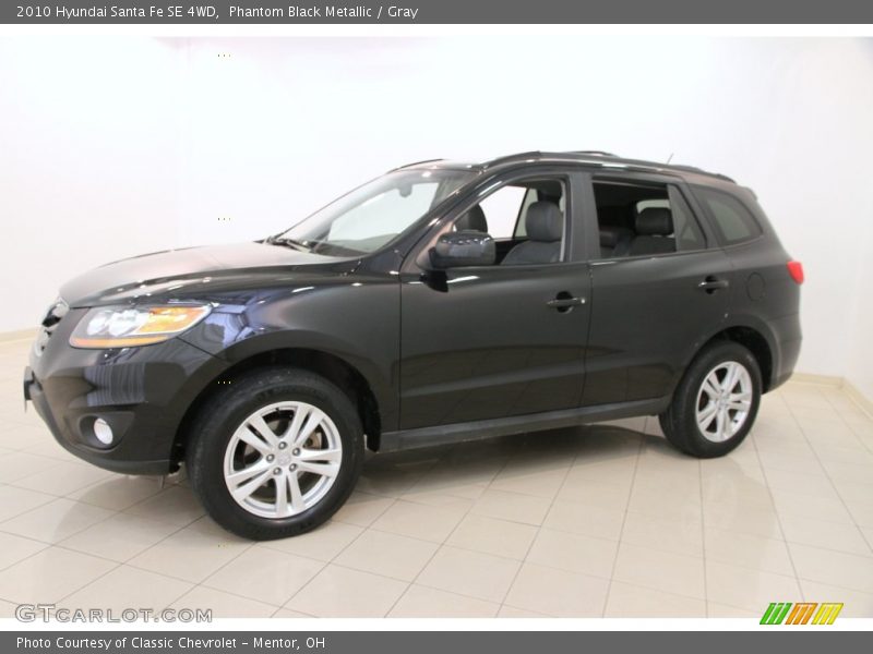 Phantom Black Metallic / Gray 2010 Hyundai Santa Fe SE 4WD