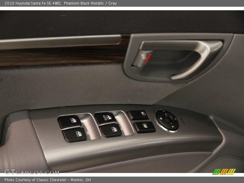 Phantom Black Metallic / Gray 2010 Hyundai Santa Fe SE 4WD