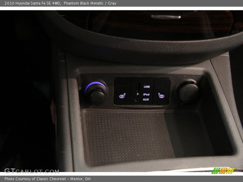 Phantom Black Metallic / Gray 2010 Hyundai Santa Fe SE 4WD