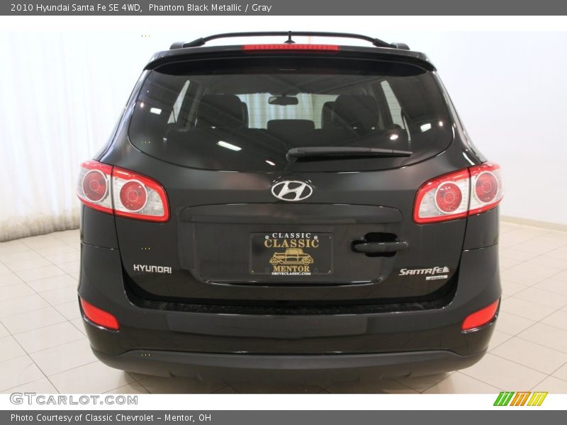 Phantom Black Metallic / Gray 2010 Hyundai Santa Fe SE 4WD