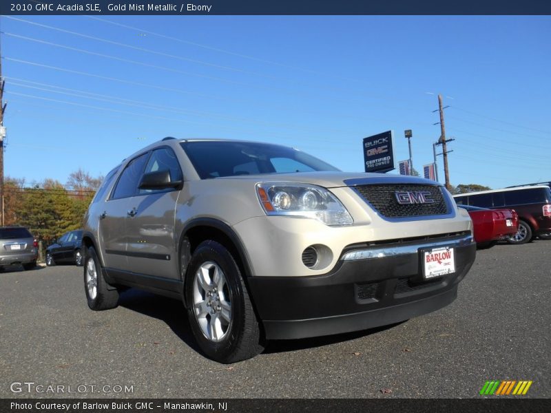 Gold Mist Metallic / Ebony 2010 GMC Acadia SLE