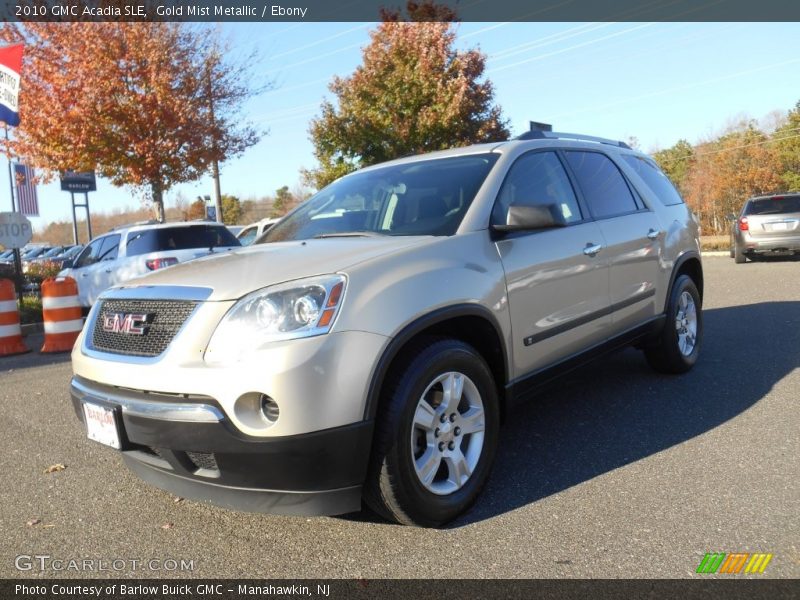 Gold Mist Metallic / Ebony 2010 GMC Acadia SLE
