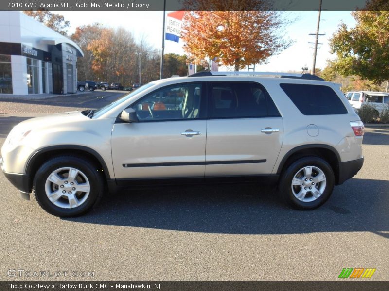 Gold Mist Metallic / Ebony 2010 GMC Acadia SLE