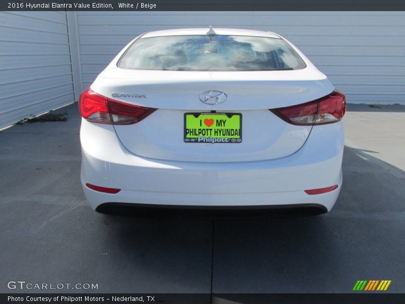 White / Beige 2016 Hyundai Elantra Value Edition