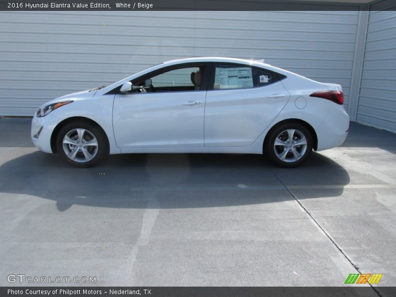 White / Beige 2016 Hyundai Elantra Value Edition