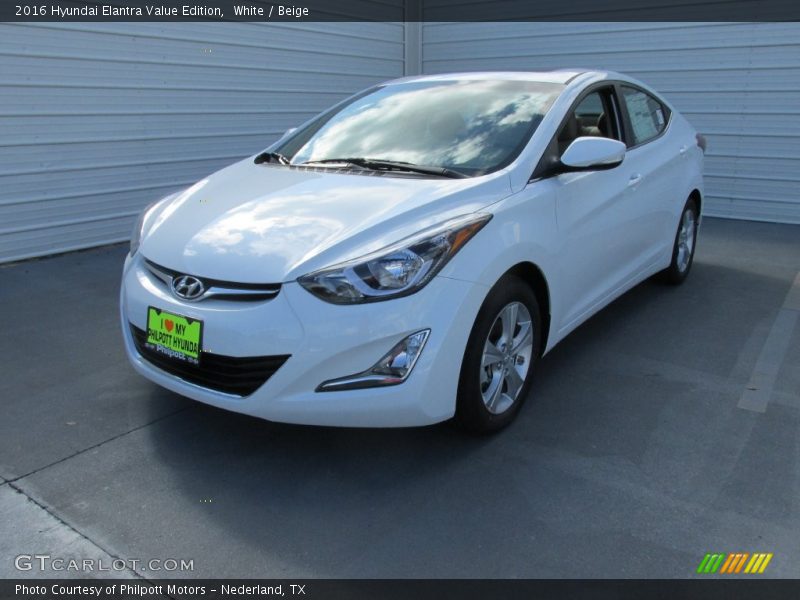 White / Beige 2016 Hyundai Elantra Value Edition