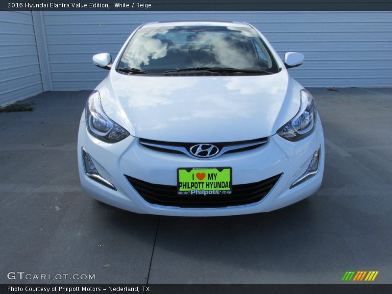 White / Beige 2016 Hyundai Elantra Value Edition