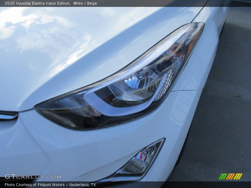 White / Beige 2016 Hyundai Elantra Value Edition
