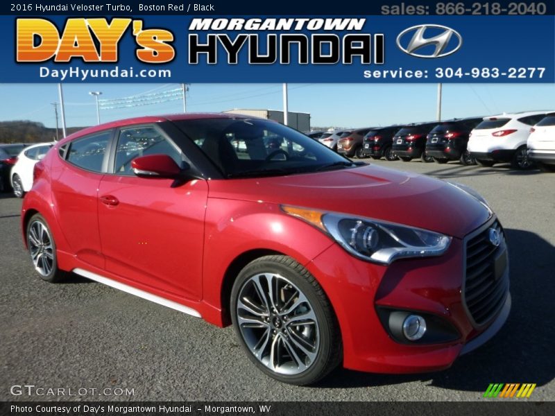 Boston Red / Black 2016 Hyundai Veloster Turbo