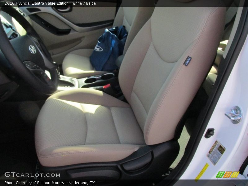 White / Beige 2016 Hyundai Elantra Value Edition
