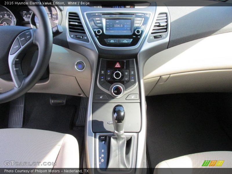 White / Beige 2016 Hyundai Elantra Value Edition