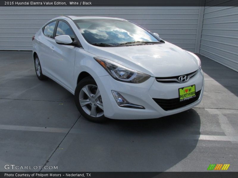 White / Black 2016 Hyundai Elantra Value Edition