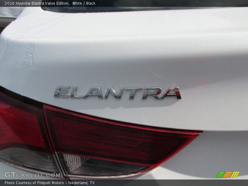 White / Black 2016 Hyundai Elantra Value Edition