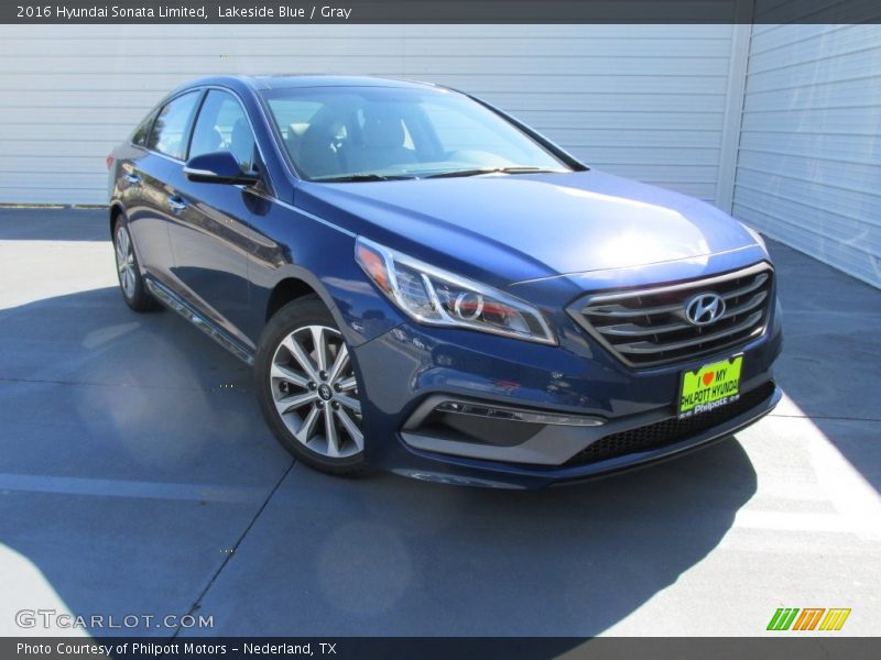 Lakeside Blue / Gray 2016 Hyundai Sonata Limited