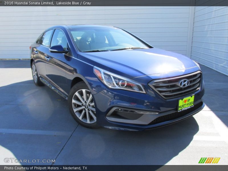 Lakeside Blue / Gray 2016 Hyundai Sonata Limited