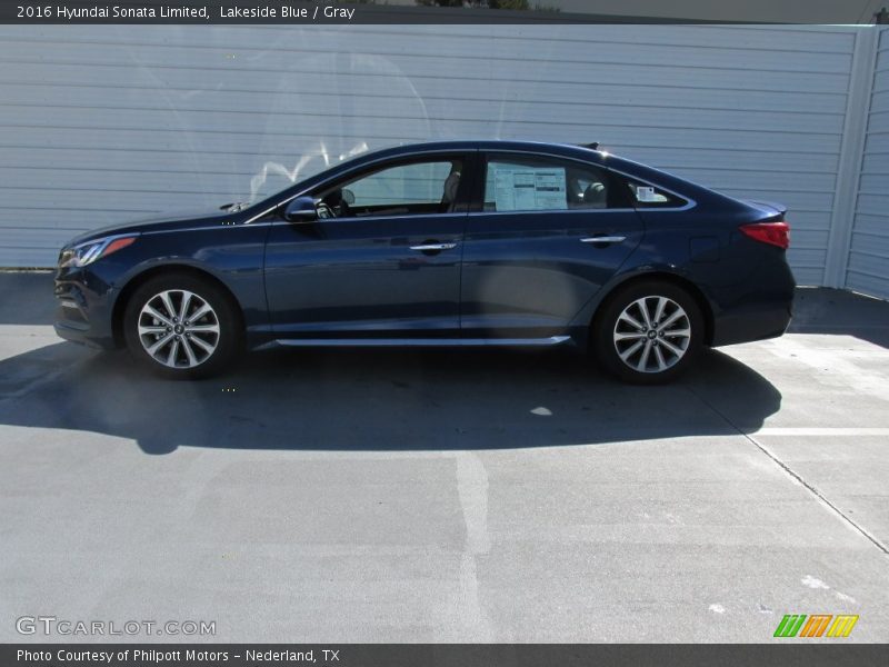 Lakeside Blue / Gray 2016 Hyundai Sonata Limited
