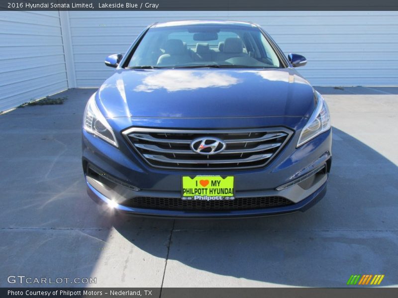 Lakeside Blue / Gray 2016 Hyundai Sonata Limited