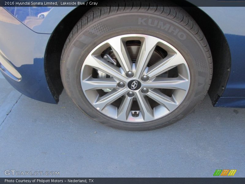 Lakeside Blue / Gray 2016 Hyundai Sonata Limited