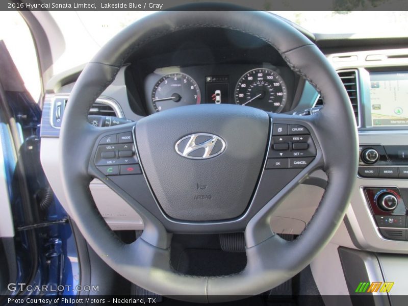 Lakeside Blue / Gray 2016 Hyundai Sonata Limited