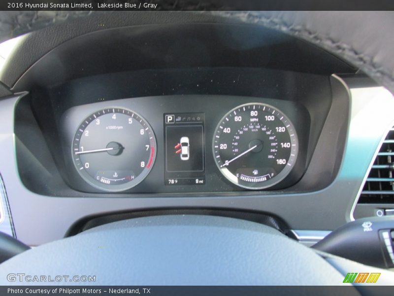 Lakeside Blue / Gray 2016 Hyundai Sonata Limited