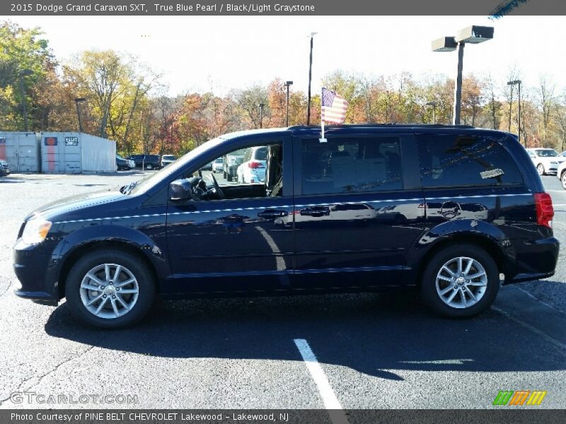 True Blue Pearl / Black/Light Graystone 2015 Dodge Grand Caravan SXT