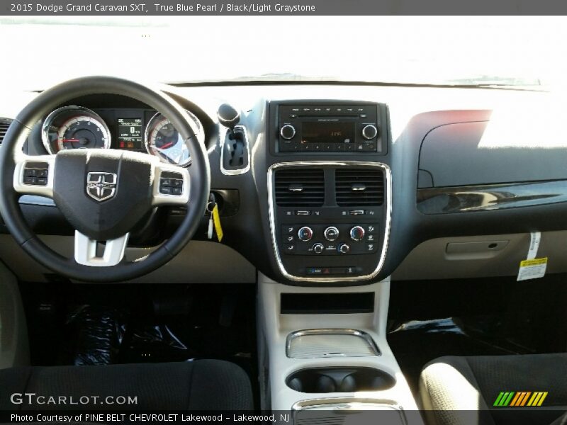 True Blue Pearl / Black/Light Graystone 2015 Dodge Grand Caravan SXT