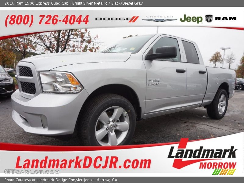 Bright Silver Metallic / Black/Diesel Gray 2016 Ram 1500 Express Quad Cab