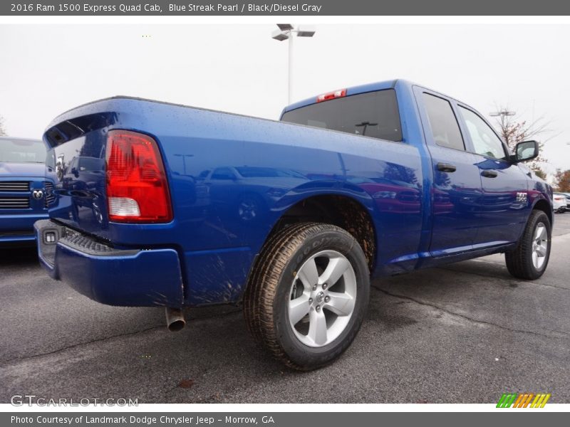 Blue Streak Pearl / Black/Diesel Gray 2016 Ram 1500 Express Quad Cab