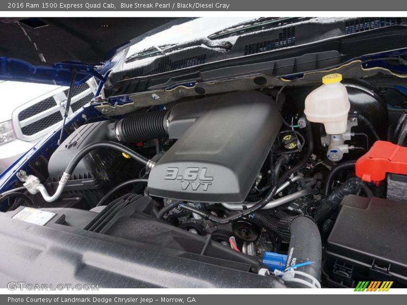 Blue Streak Pearl / Black/Diesel Gray 2016 Ram 1500 Express Quad Cab