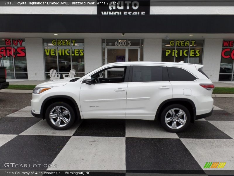 Blizzard Pearl White / Black 2015 Toyota Highlander Limited AWD