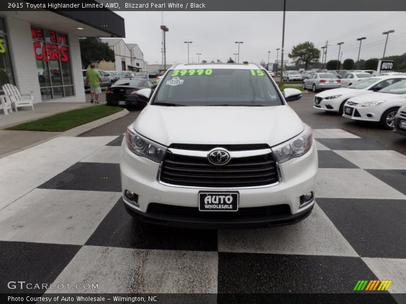 Blizzard Pearl White / Black 2015 Toyota Highlander Limited AWD