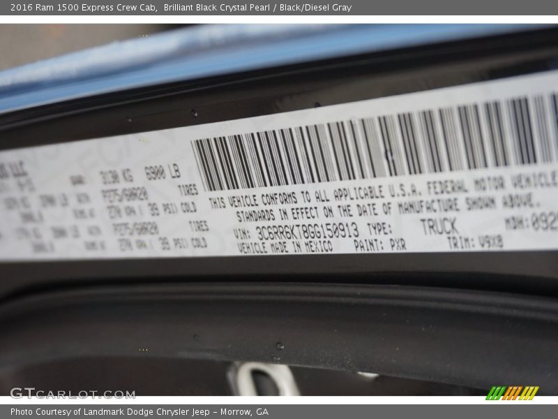 Brilliant Black Crystal Pearl / Black/Diesel Gray 2016 Ram 1500 Express Crew Cab