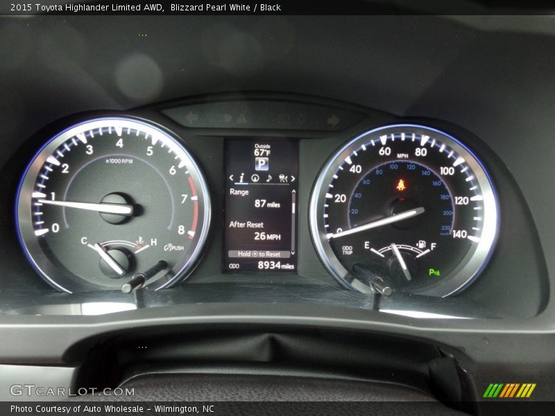 Blizzard Pearl White / Black 2015 Toyota Highlander Limited AWD