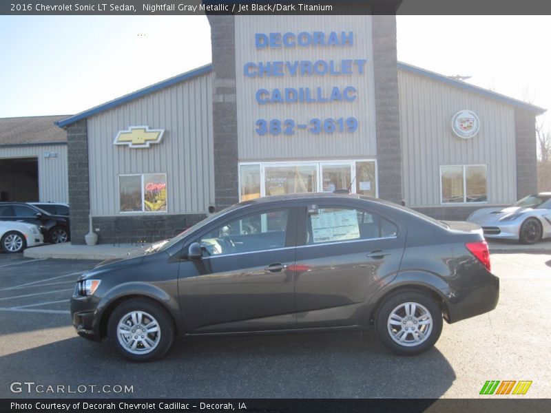 Nightfall Gray Metallic / Jet Black/Dark Titanium 2016 Chevrolet Sonic LT Sedan