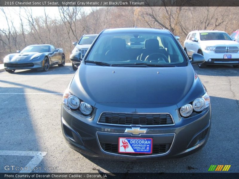 Nightfall Gray Metallic / Jet Black/Dark Titanium 2016 Chevrolet Sonic LT Sedan