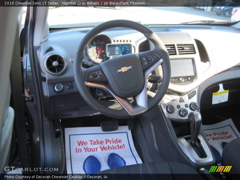 Nightfall Gray Metallic / Jet Black/Dark Titanium 2016 Chevrolet Sonic LT Sedan