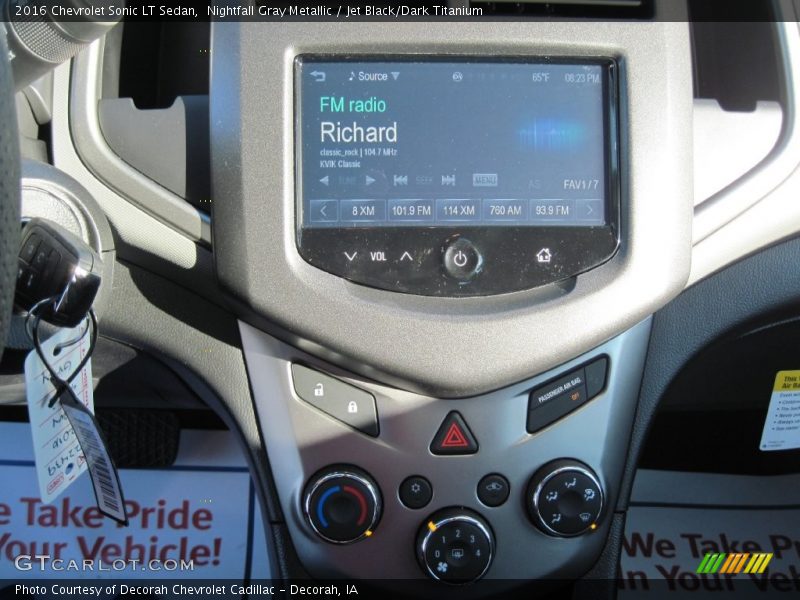 Nightfall Gray Metallic / Jet Black/Dark Titanium 2016 Chevrolet Sonic LT Sedan