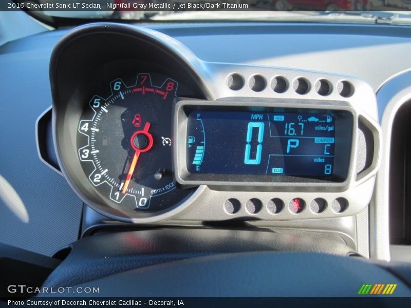 Nightfall Gray Metallic / Jet Black/Dark Titanium 2016 Chevrolet Sonic LT Sedan