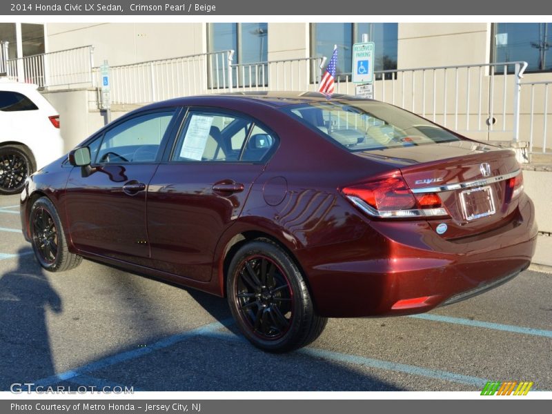 Crimson Pearl / Beige 2014 Honda Civic LX Sedan