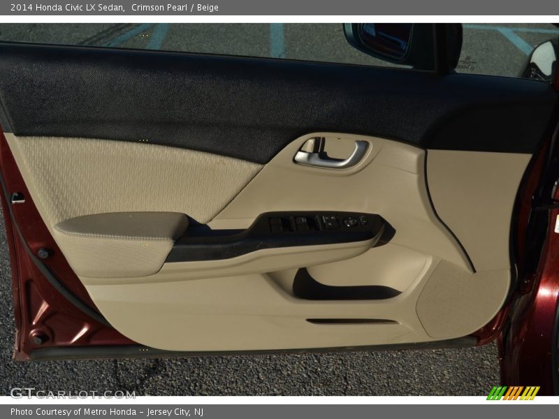 Crimson Pearl / Beige 2014 Honda Civic LX Sedan