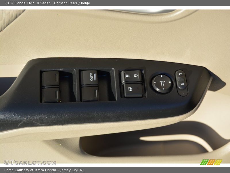 Crimson Pearl / Beige 2014 Honda Civic LX Sedan