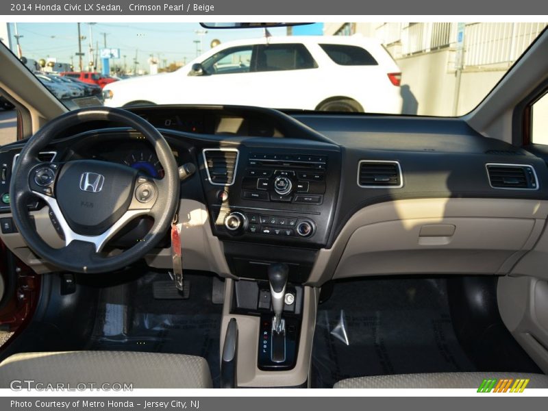 Crimson Pearl / Beige 2014 Honda Civic LX Sedan