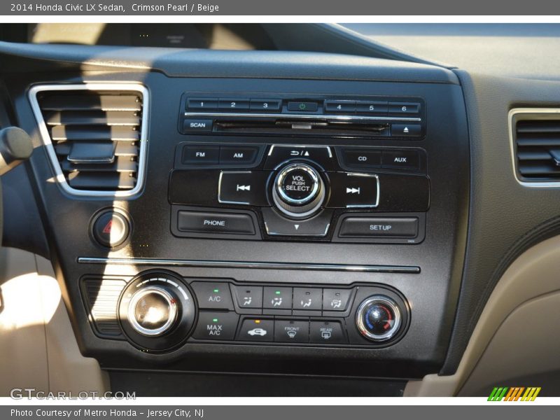 Crimson Pearl / Beige 2014 Honda Civic LX Sedan