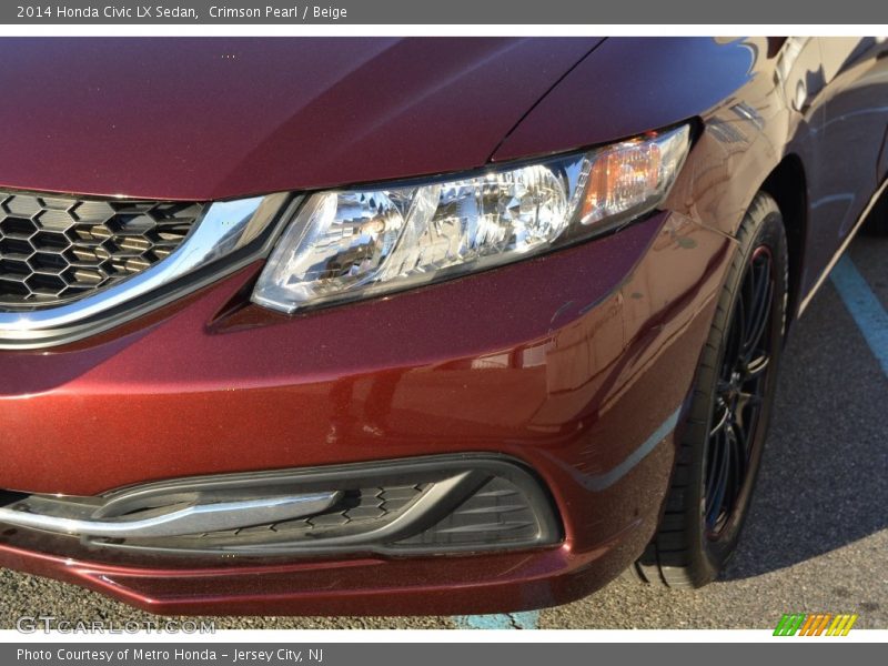 Crimson Pearl / Beige 2014 Honda Civic LX Sedan