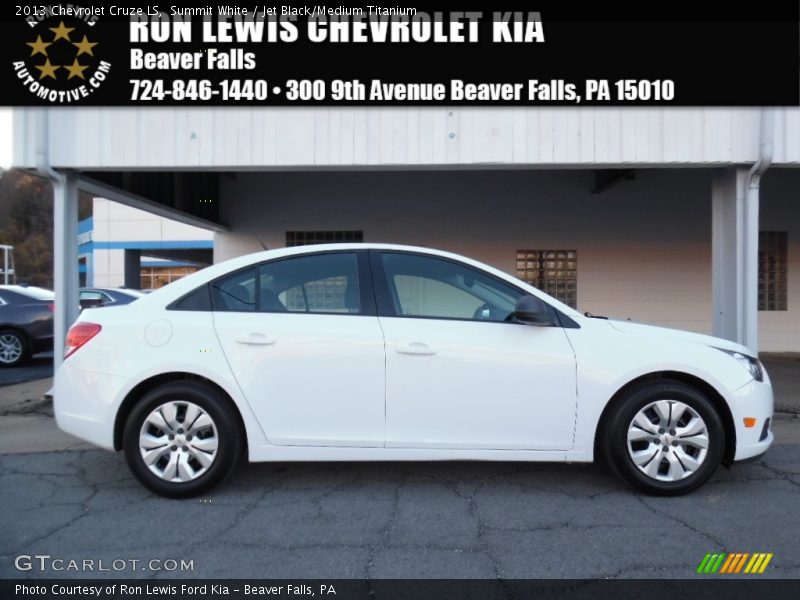 Summit White / Jet Black/Medium Titanium 2013 Chevrolet Cruze LS