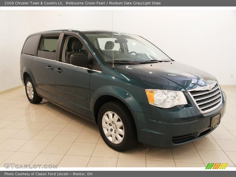 Melbourne Green Pearl / Medium Slate Gray/Light Shale 2009 Chrysler Town & Country LX